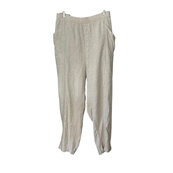 Old Navy Pants Womens 4X High-Waisted Linen Blend Wide Leg Natural Plus Comfort - Picture 1 of 7